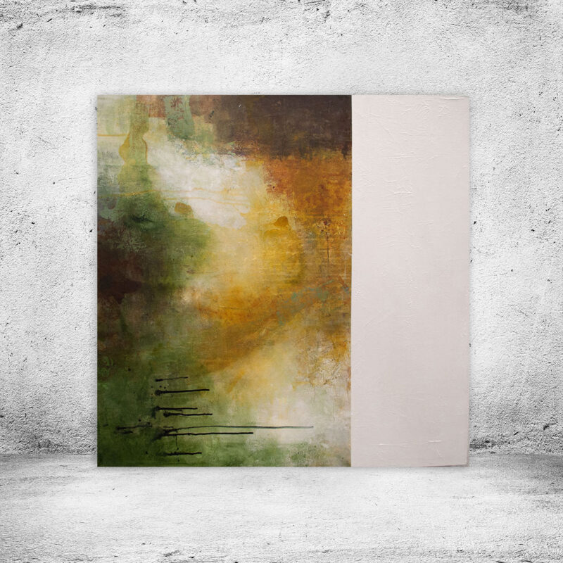 Alternative view of 'Create hope in life' – Minimalistisk unika maleri i jordfarver